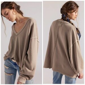 Free People Venice  V-Neck Sweatshirt Size: Medium